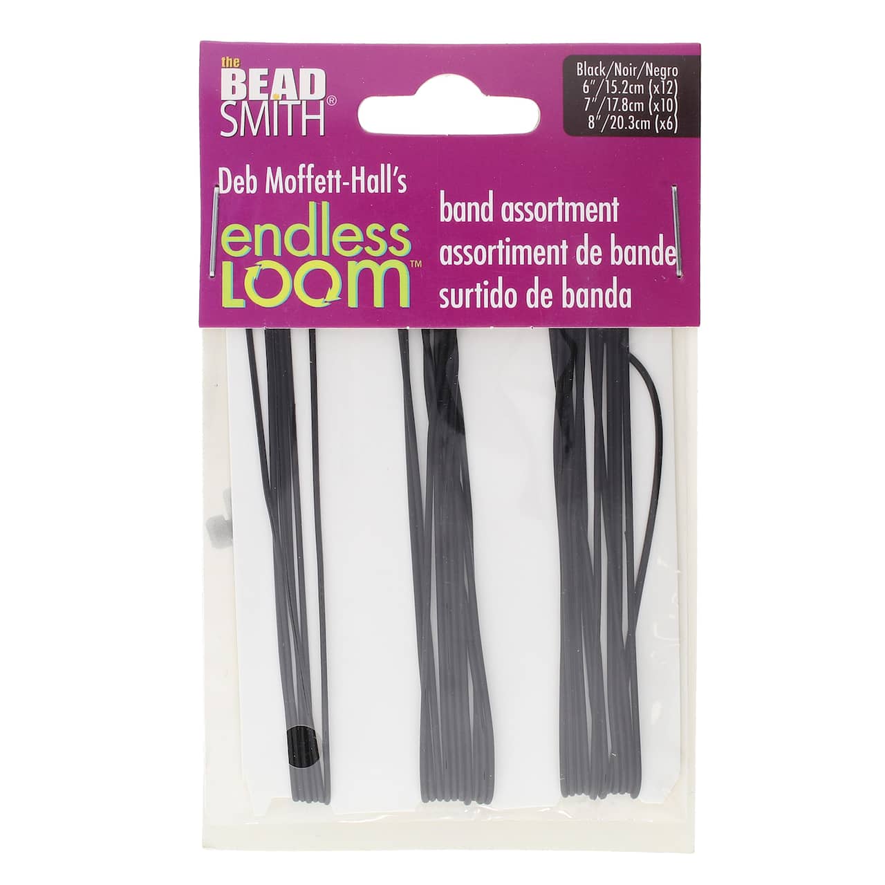 The Beadsmith® Assorted Size Black Endless Loom Bands